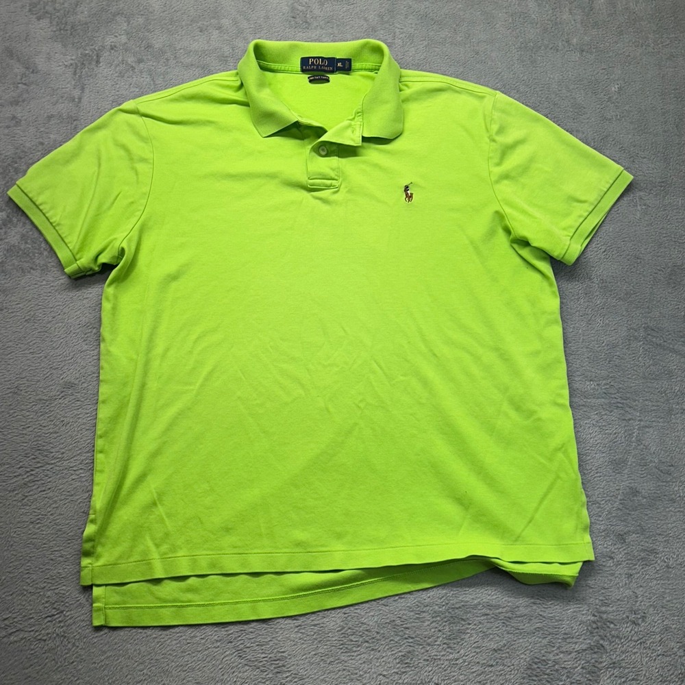 Polo Ralph Lauren Mens XL Lime Green Short Sleeve Soft Touch Classic Polo Shirt